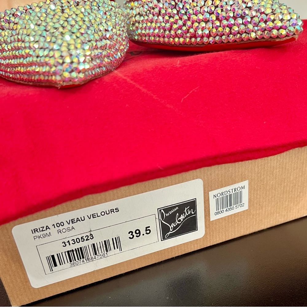 Christian Louboutin Swarovski Crystal Wedding Shoes Iriza 100 Rosa Strass 39.5 - Picture 5 of 5